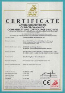 ATTESTATION CERTIFICATEOF ELECTROMACNETICCOMPATIBILITY AND LOW VOLTACE DIRECTIVES